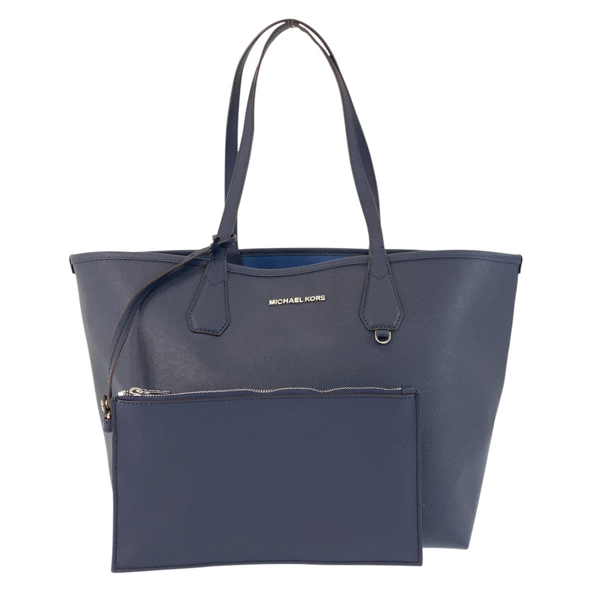 21531
Michael Kors マイケルコース リバーシブル ネイビー シルバー金具 レザー トートバッグ ショルダーバッグ レディース A18