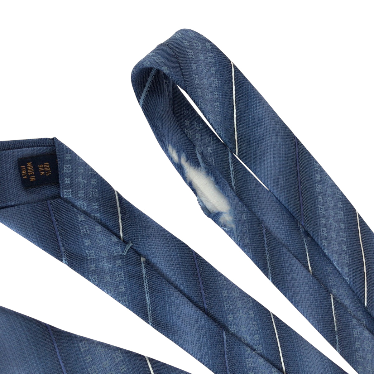 21535
LOUIS VUITTON ルイヴィトン モノグラム クラヴァット LV スロープ ブルー 青 シルク M71716 ネクタイ メンズ B