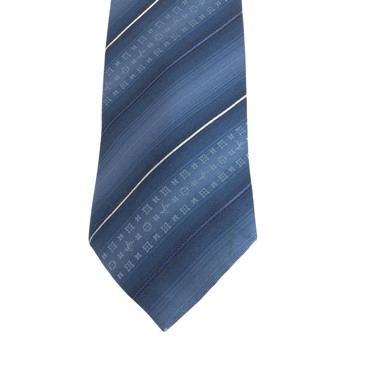 21535
LOUIS VUITTON ルイヴィトン モノグラム クラヴァット LV スロープ ブルー 青 シルク M71716 ネクタイ メンズ B