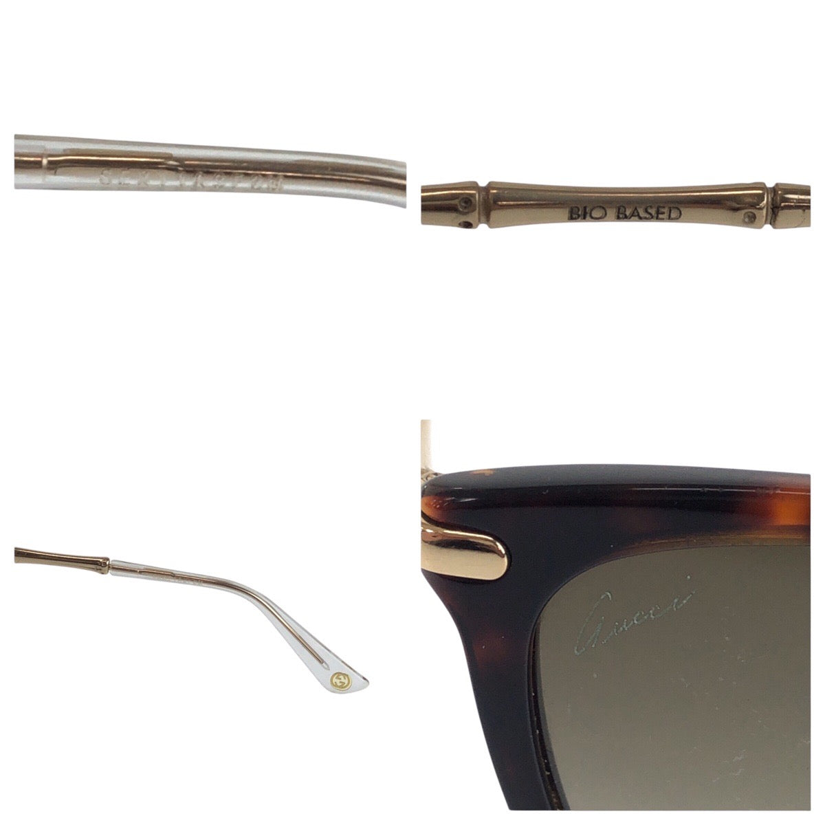 21544
GUCCI グッチ ブラウン ゴールド メタル / プラスチック 11A3F3M サングラス 男女兼用 ウェリントン メンズ AB27