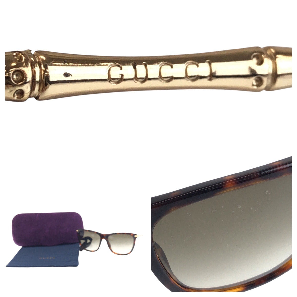 21544
GUCCI グッチ ブラウン ゴールド メタル / プラスチック 11A3F3M サングラス 男女兼用 ウェリントン メンズ AB27