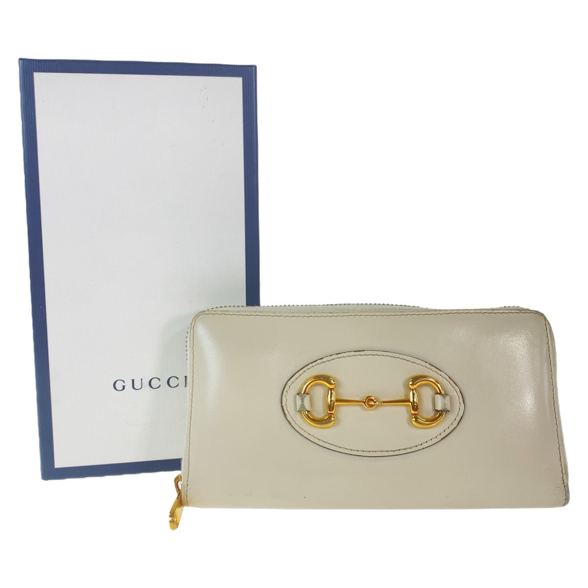 21545
GUCCI グッチ ホースビット オフホワイト ゴールド金具 レザー 621889 長財布 ラウンドジップ レディース ABP18