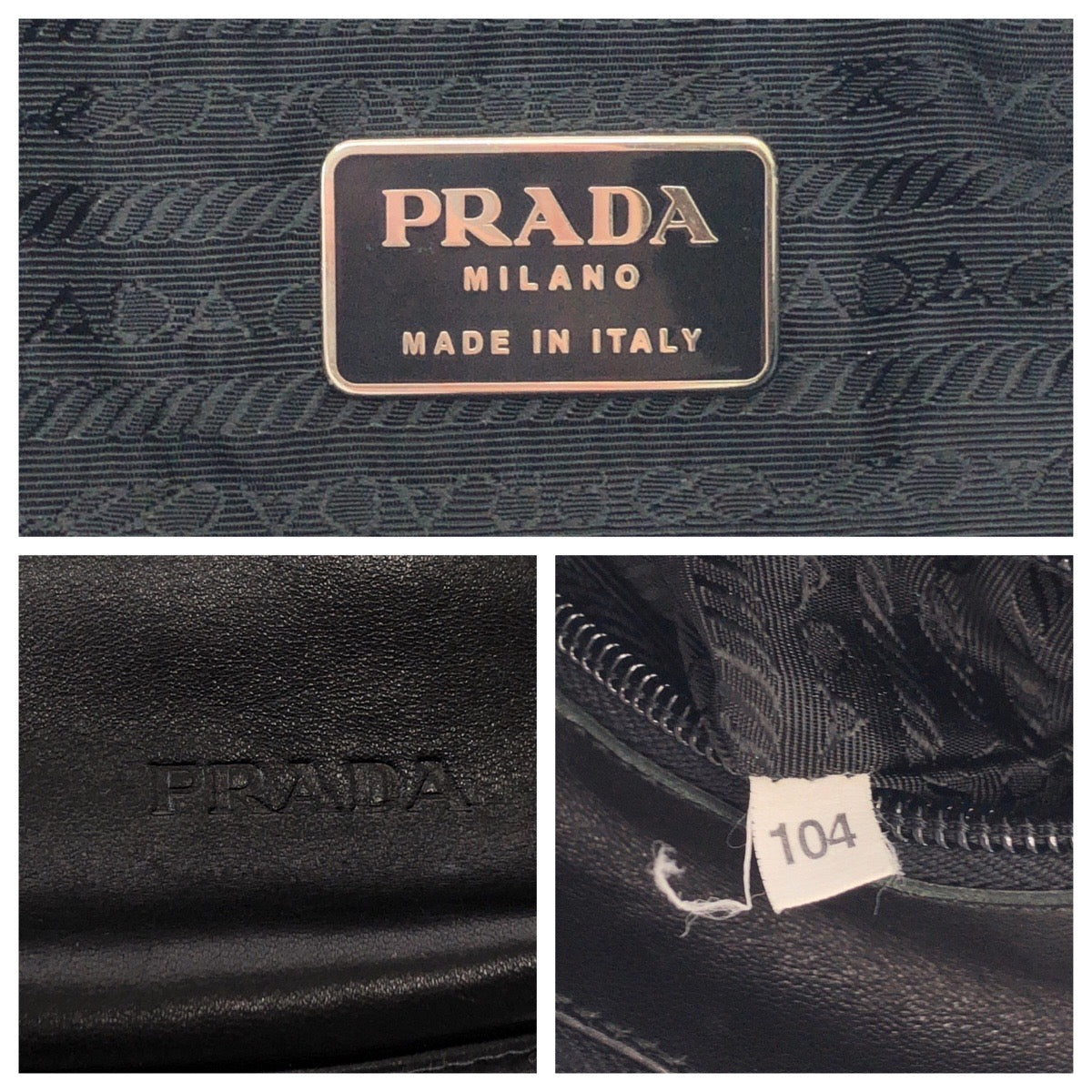 21552
PRADA プラダ プラスチックハンドル ロゴ ブラック 黒 プラスチック / レザー ホーボー プラハンドル ショルダーバッグ レディース AB34