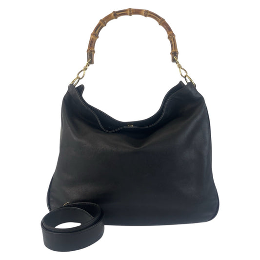 21566
GUCCI グッチ バンブー ブラック 黒 ゴールド金具 レザー 001 1577 ハンドバッグ ショルダーバッグ 2way レディース ABP32