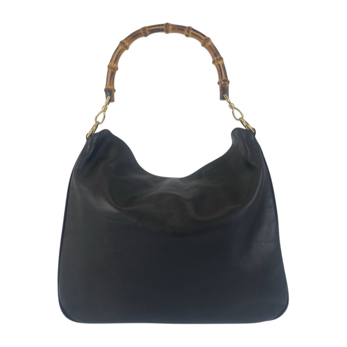 21566
GUCCI グッチ バンブー ブラック 黒 ゴールド金具 レザー 001 1577 ハンドバッグ ショルダーバッグ 2way レディース ABP32