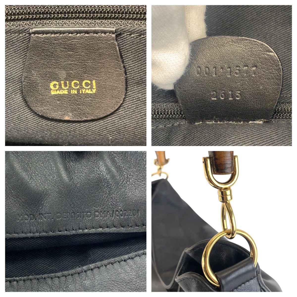21566
GUCCI グッチ バンブー ブラック 黒 ゴールド金具 レザー 001 1577 ハンドバッグ ショルダーバッグ 2way レディース ABP32