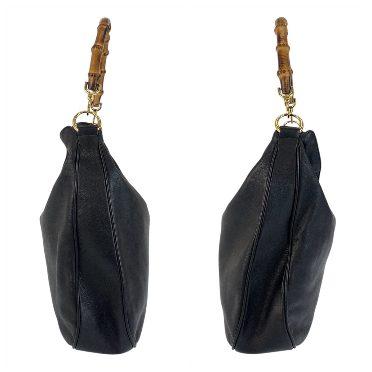 21566
GUCCI グッチ バンブー ブラック 黒 ゴールド金具 レザー 001 1577 ハンドバッグ ショルダーバッグ 2way レディース ABP32