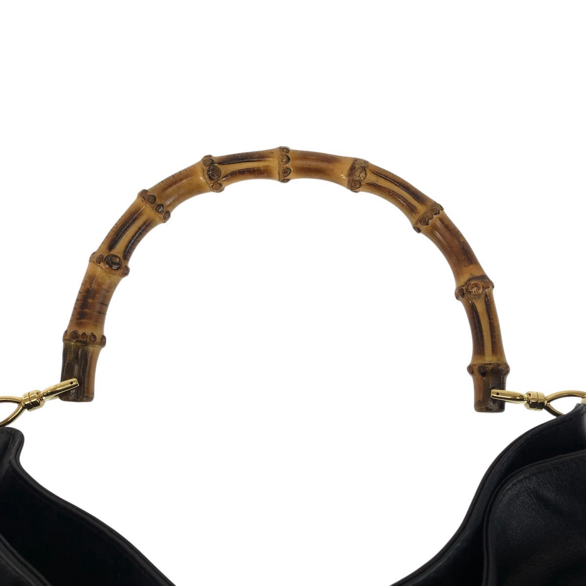 21566
GUCCI グッチ バンブー ブラック 黒 ゴールド金具 レザー 001 1577 ハンドバッグ ショルダーバッグ 2way レディース ABP32
