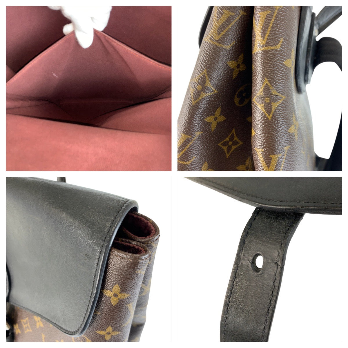 21568
LOUIS VUITTON ルイヴィトン モノグラム マカサー パルク ブラウン ブラック 黒 シルバー金具 PVC / レザー M40637 リュックサック バックパック メンズ AB160