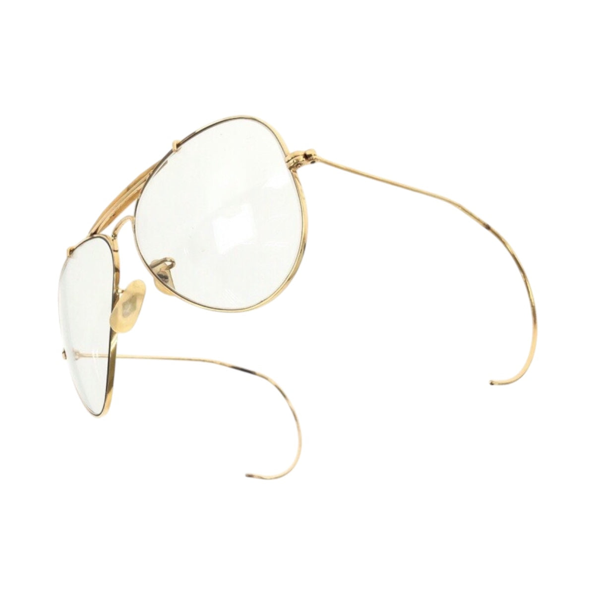 21569
Ray-Ban Vintage B&L RAY-BAN U.S.A. Gold Cream Glass / Metal R&B 58□14 USA Sunglasses Unisex Teardrop Men's AB7