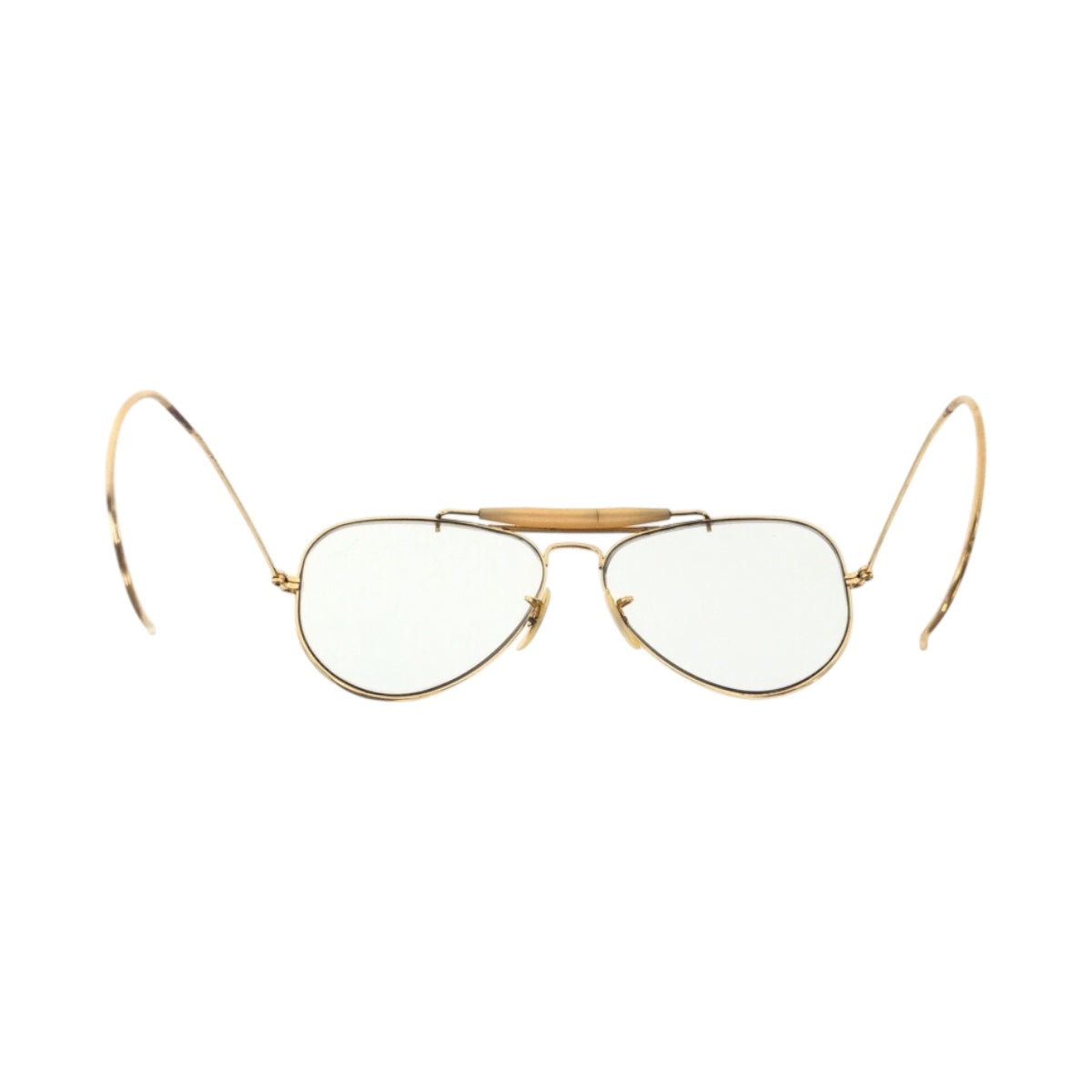 21569
Ray-Ban Vintage B&L RAY-BAN U.S.A. Gold Cream Glass / Metal R&B 58□14 USA Sunglasses Unisex Teardrop Men's AB7