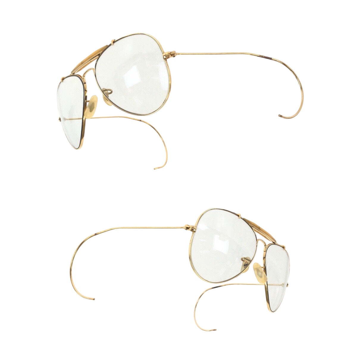 21569
Ray-Ban Vintage B&L RAY-BAN U.S.A. Gold Cream Glass / Metal R&B 58□14 USA Sunglasses Unisex Teardrop Men's AB7