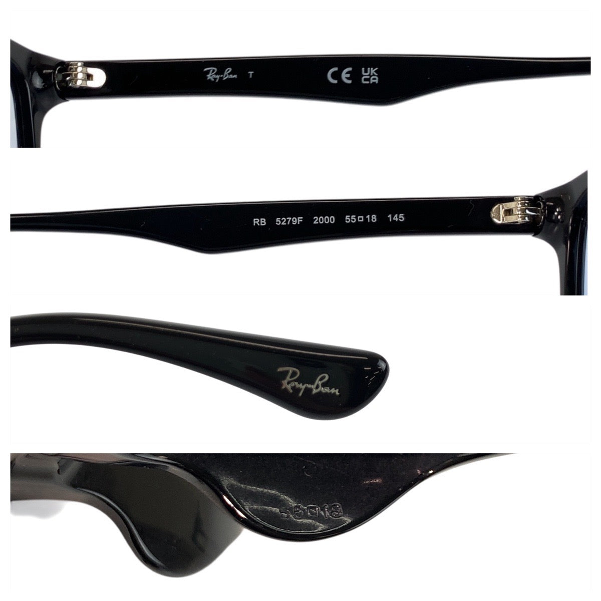 21571
Ray-Ban Black Blue Plastic RB 5279F 2000 55▫︎18 145 Square Sunglasses Men's ABP10