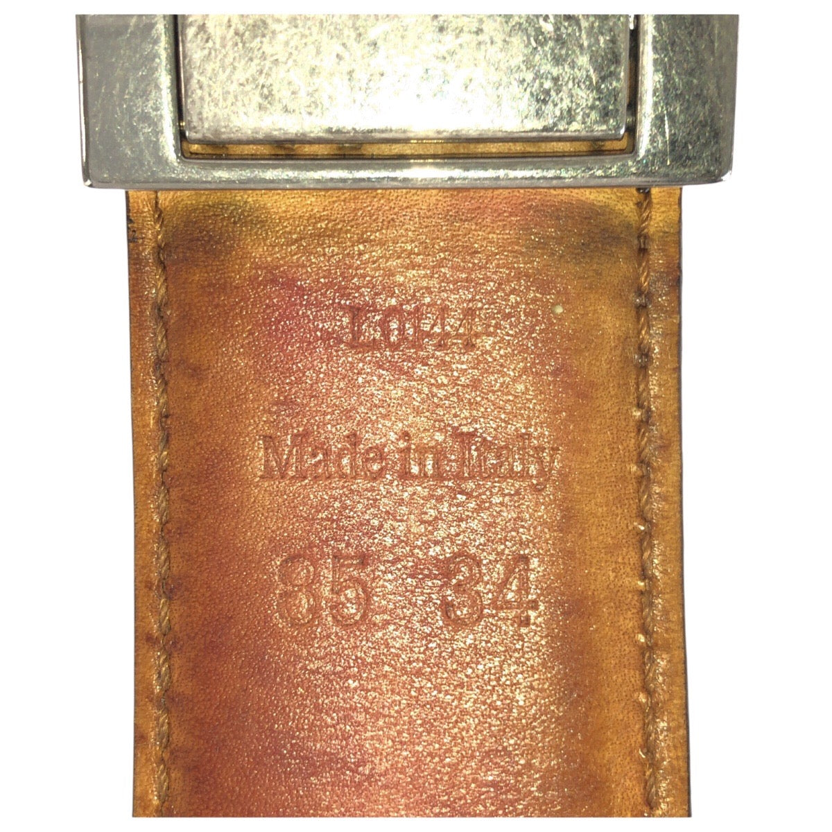 21574
Berluti ベルルッティ カリグラフィ スクリット 85cm/34インチ ブラウン シルバー金具 レザー ベルト 男女兼用 メンズ AB30