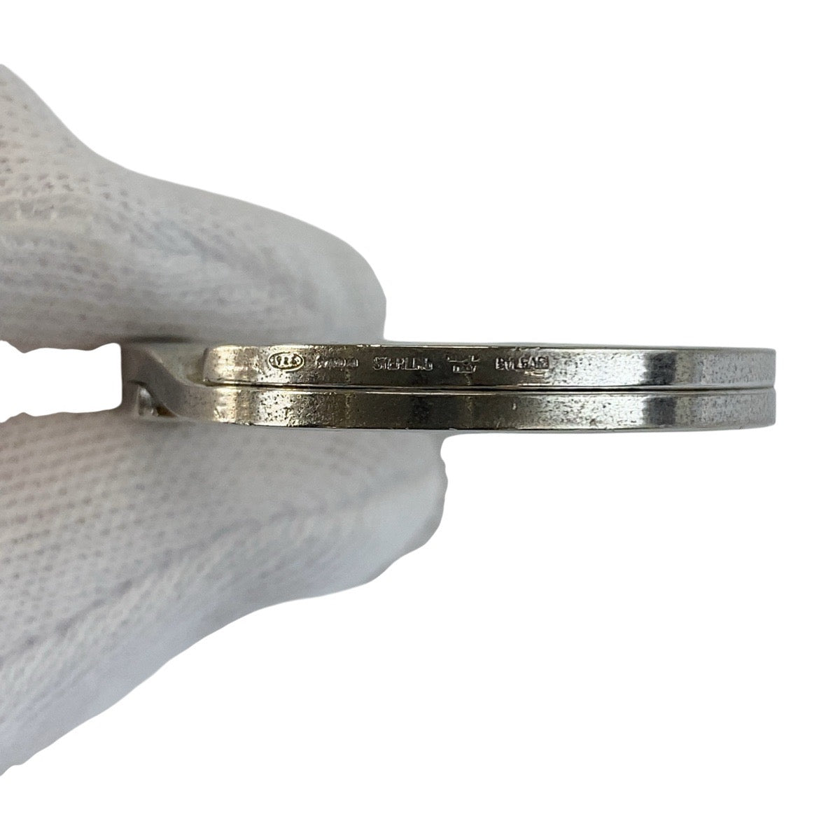 21576
BVLGARI ブルガリ ロゴ シルバー SV925 シルバー キーリング キーホルダー メンズ AB6