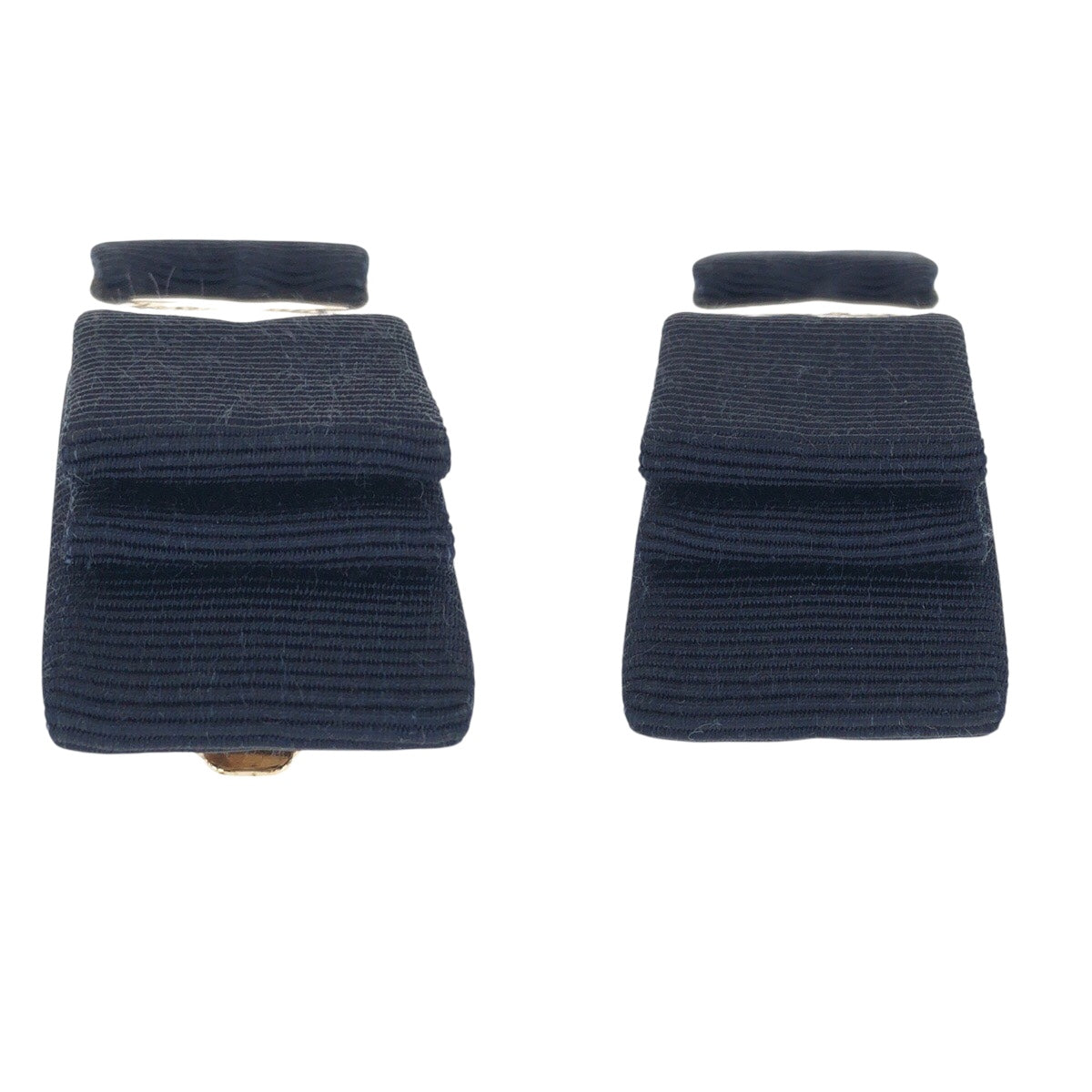 21577
Salvatore Ferragamo Vara Ribbon Navy Gold Hardware Canvas Barrette Hair Accessory Ladies ABP6