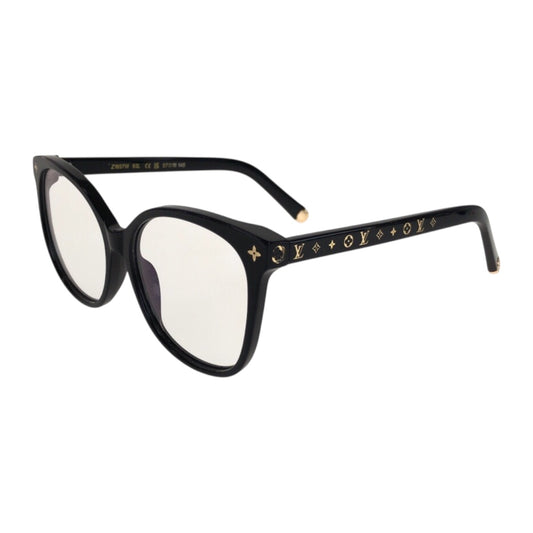 21580
LOUIS VUITTON ルイヴィトン オプティカル マイ モノグラム ライト キャットアイ ブラック 黒 ゴールド プラスチック Z1657W 93L 57□16 145 サングラス 男女兼用 ボストン レディース A39