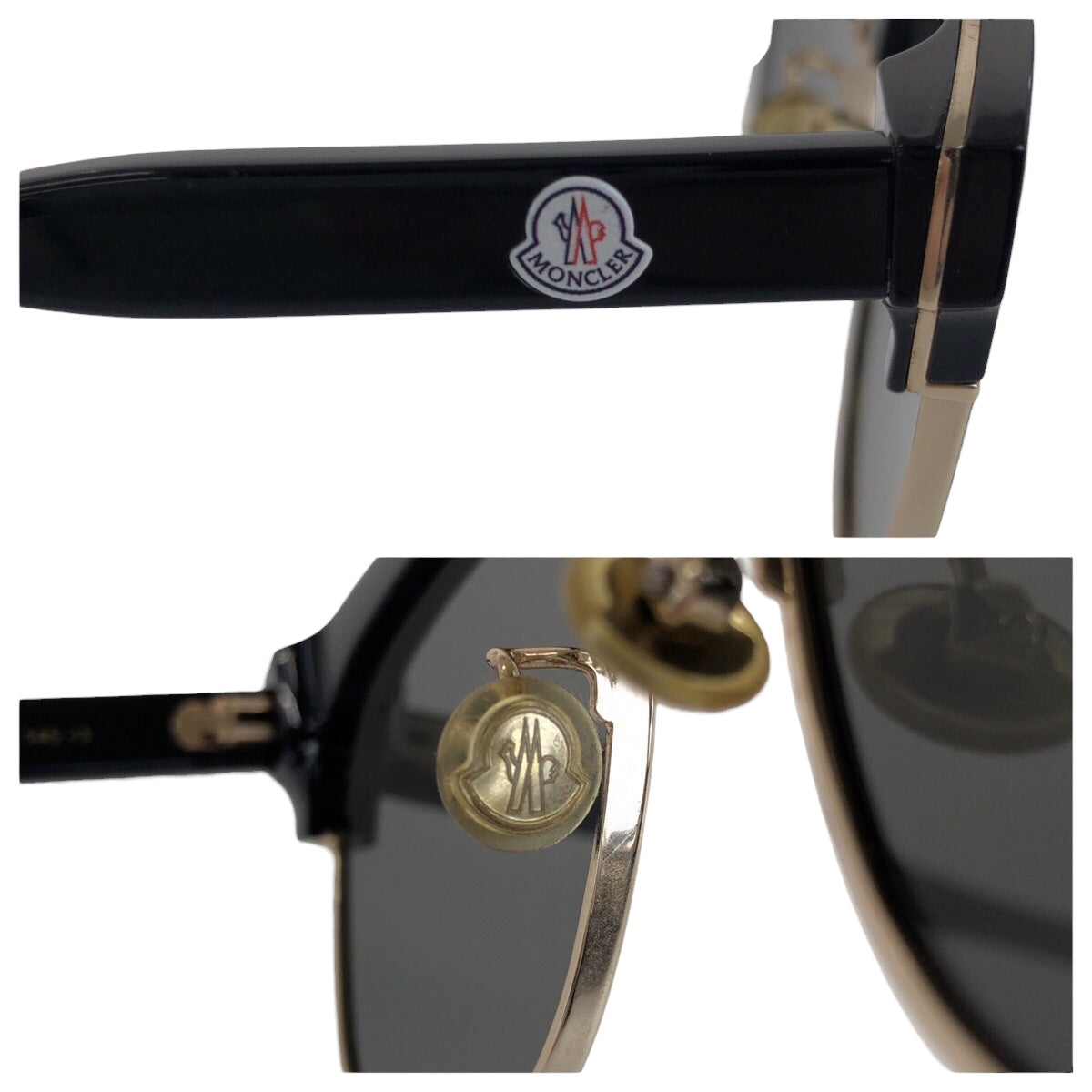 21581
MONCLER モンクレール ブラック 黒 ゴールド プラスチック ML 0112 K 01A 62□18 145 3 サングラス 男女兼用 ボストン メンズ A13