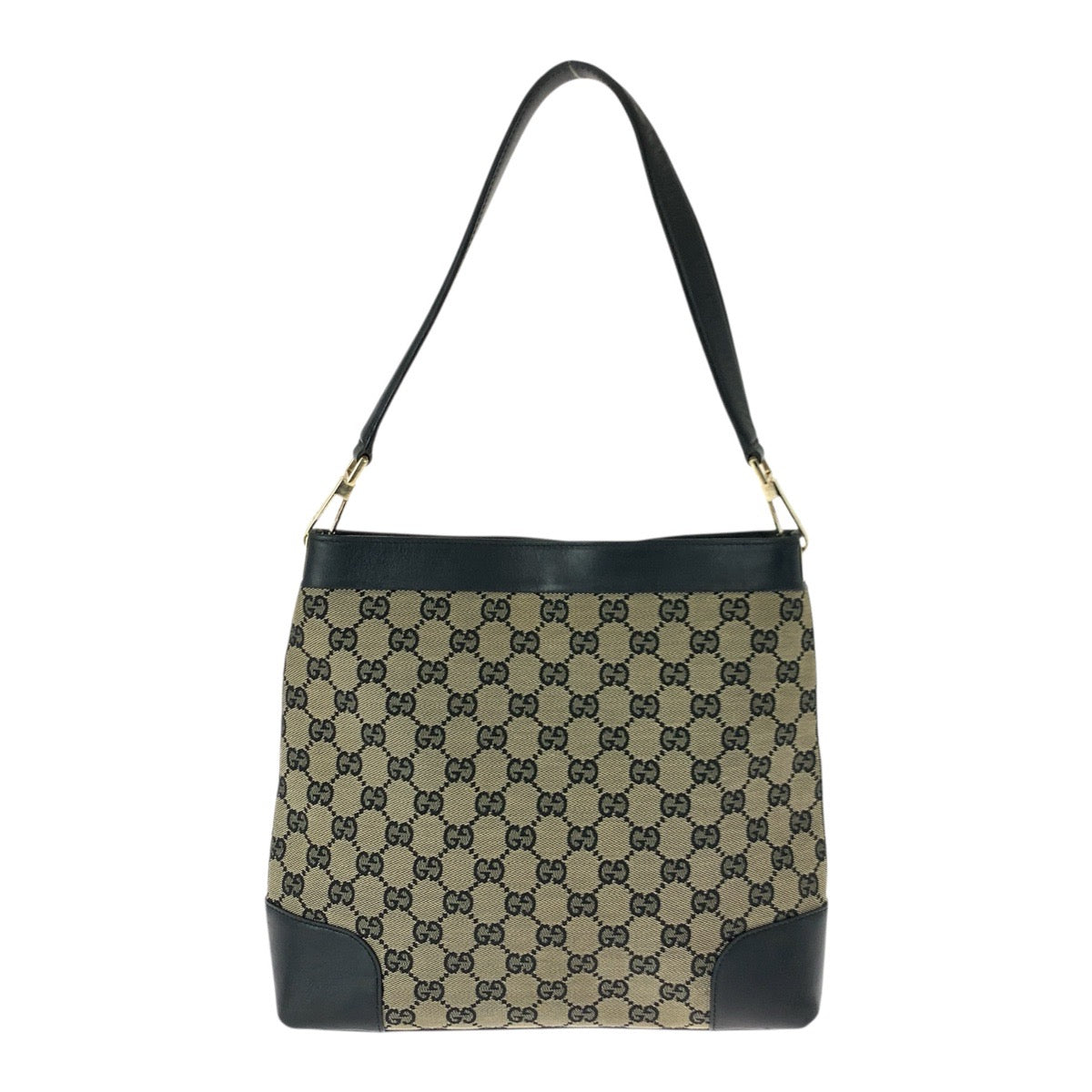 21585
GUCCI グッチ ワンショルダー ベージュ ブラック ゴールド金具 GGキャンバス / レザー 001 4231 ショルダーバッグ レディース AB20