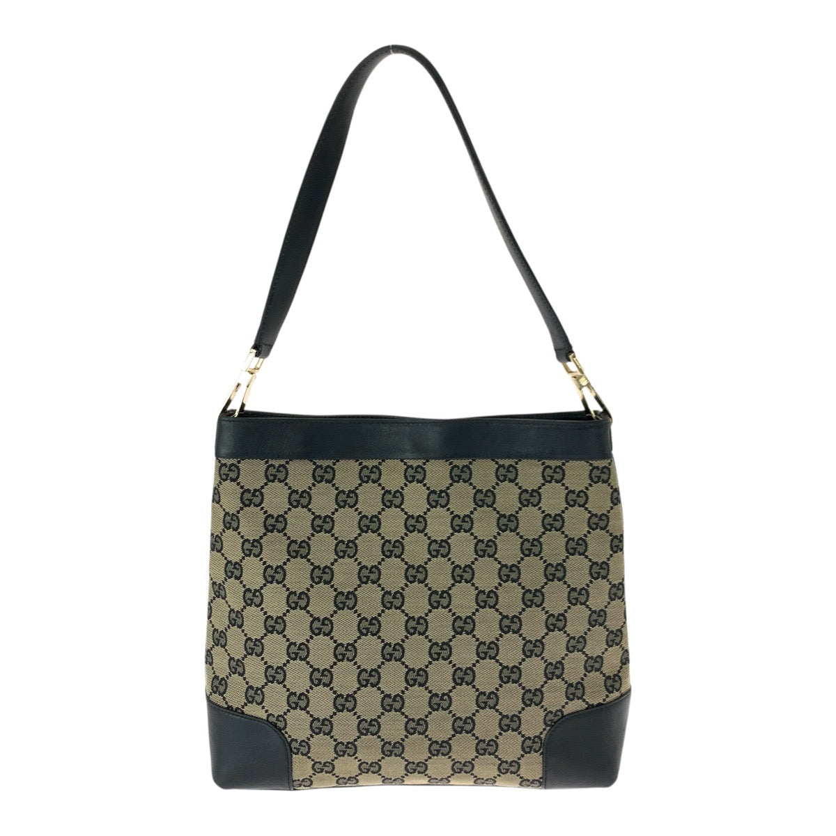 21585
GUCCI グッチ ワンショルダー ベージュ ブラック ゴールド金具 GGキャンバス / レザー 001 4231 ショルダーバッグ レディース AB20