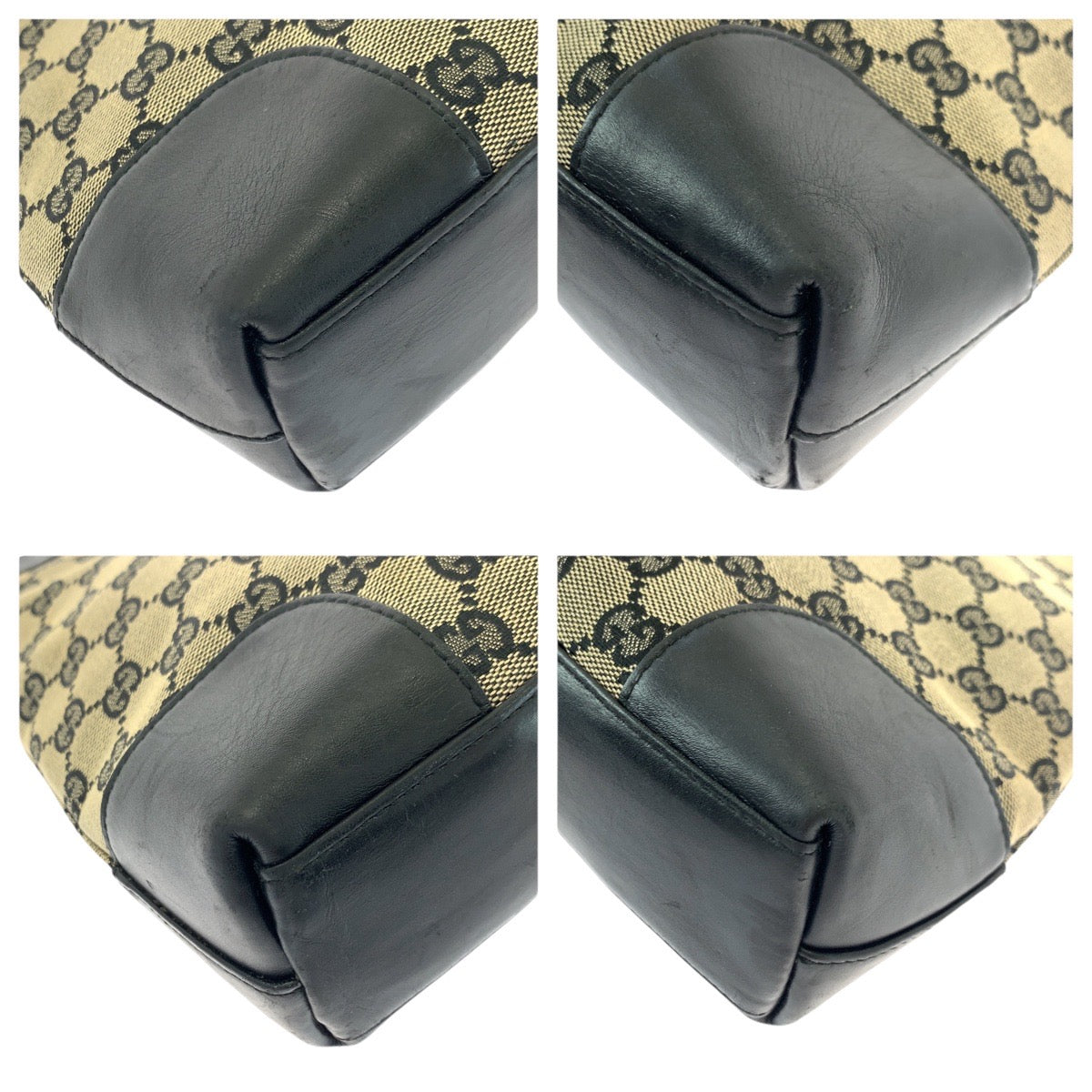 21585
GUCCI グッチ ワンショルダー ベージュ ブラック ゴールド金具 GGキャンバス / レザー 001 4231 ショルダーバッグ レディース AB20