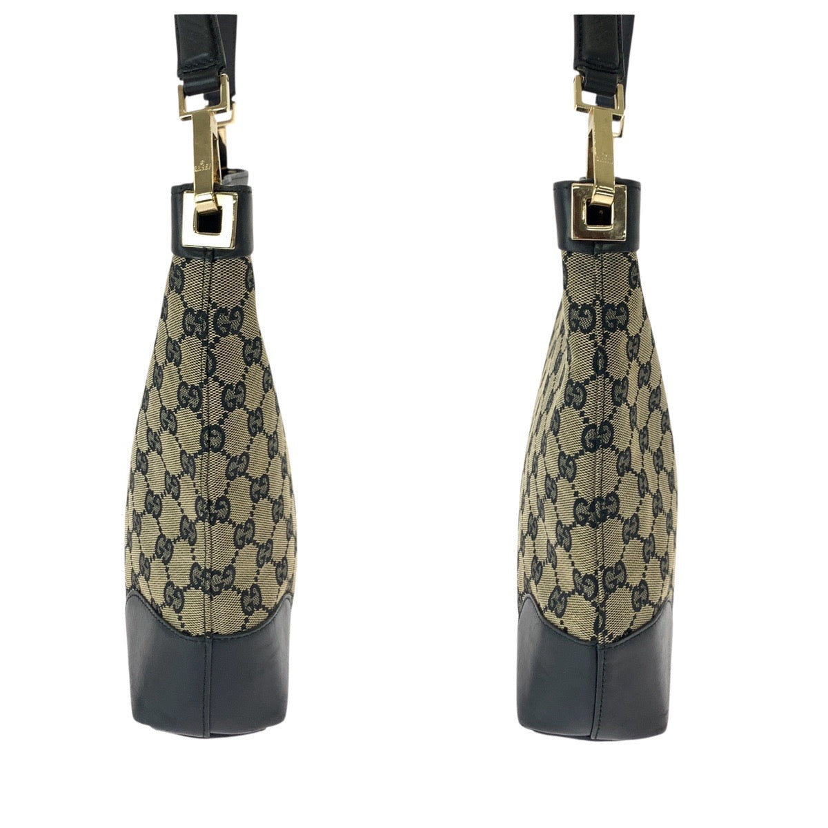 21585
GUCCI グッチ ワンショルダー ベージュ ブラック ゴールド金具 GGキャンバス / レザー 001 4231 ショルダーバッグ レディース AB20