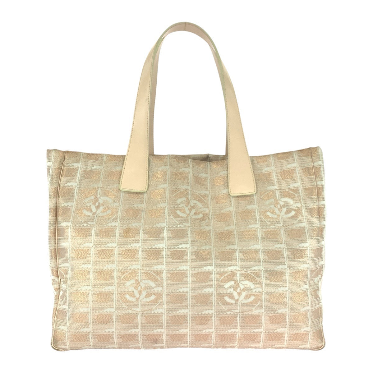 21587
CHANEL シャネル ヴィンテージ ニュートラベルライン トートMM ココマーク サーモンピンク シルバー金具 ナイロン / レザー トートバッグ ハンドバッグ レディース AB25