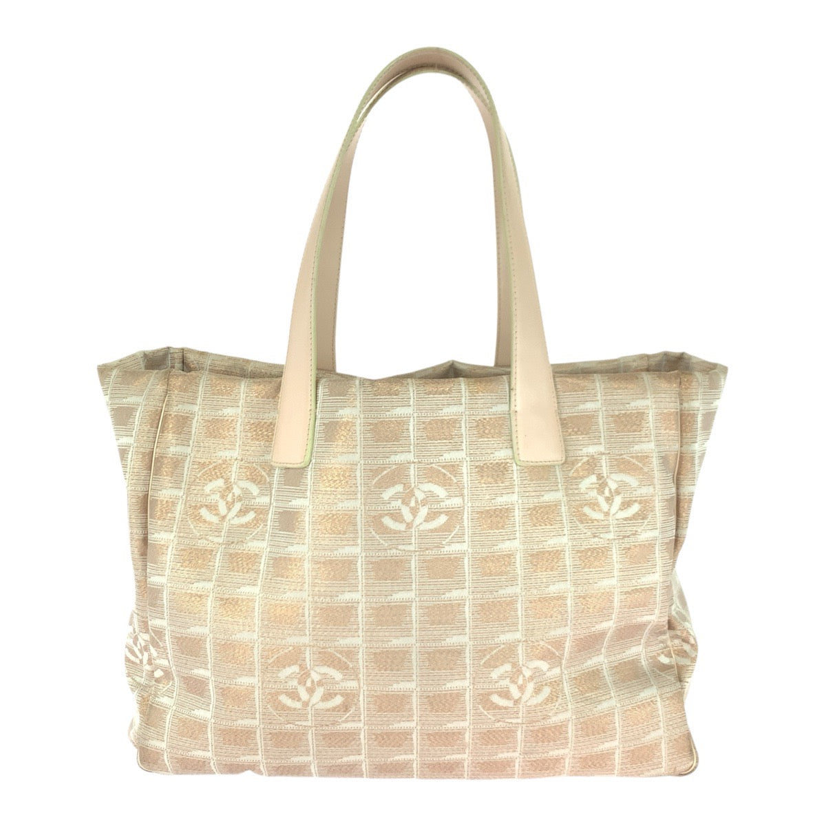 21587
CHANEL シャネル ヴィンテージ ニュートラベルライン トートMM ココマーク サーモンピンク シルバー金具 ナイロン / レザー トートバッグ ハンドバッグ レディース AB25