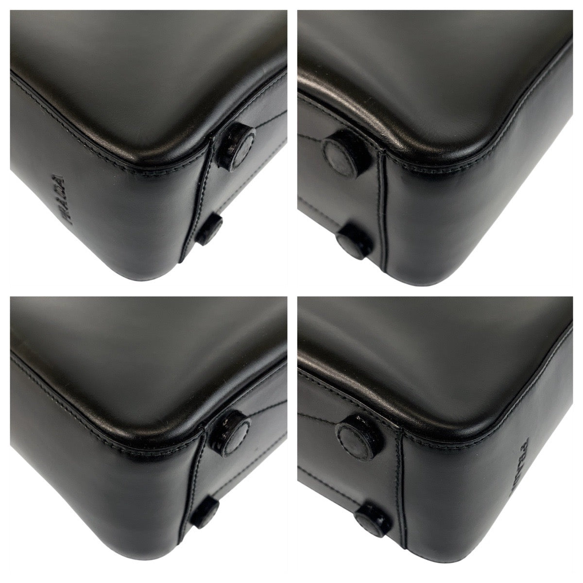 21589
PRADA プラダ ブラック 黒 シルバー金具 レザー トートバッグ レディース ABP26