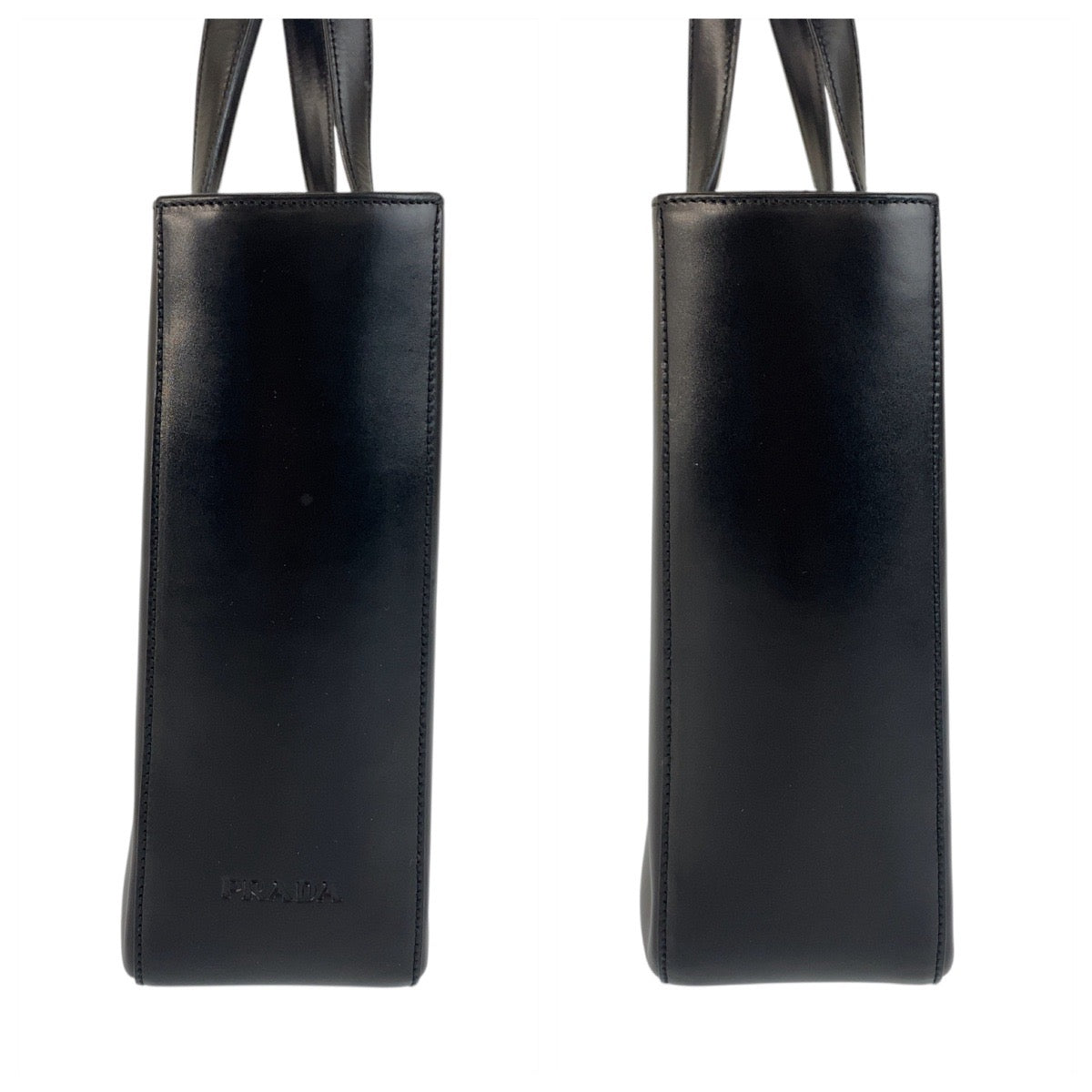 21589
PRADA プラダ ブラック 黒 シルバー金具 レザー トートバッグ レディース ABP26