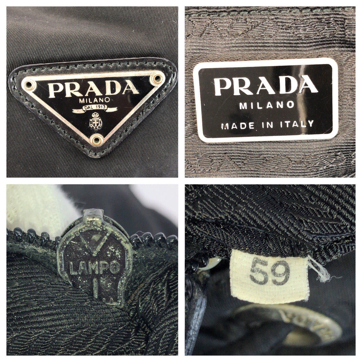 21591
PRADA プラダ テスート 三角ロゴプレート ブラック 黒 シルバー金具 ナイロン リュックサック バックパック レディース AB36