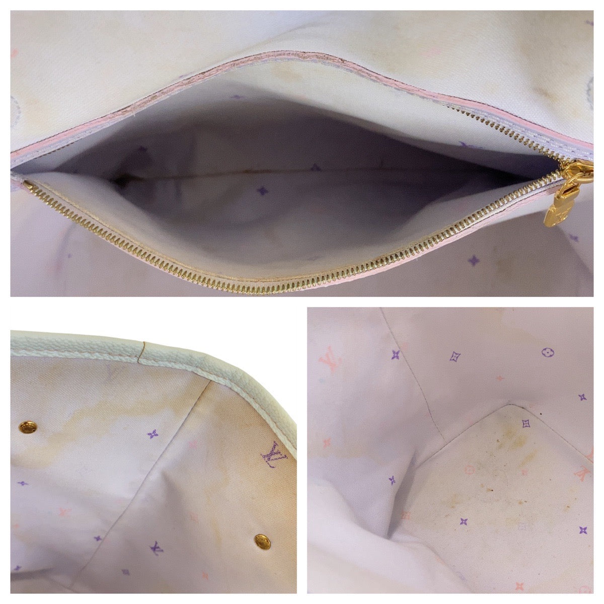 21593
LOUIS VUITTON ルイヴィトン ネヴァーフル MM スプリング イン ザ シティ サンライズパステル ピンク パープル ゴールド金具 PVC M46077 トートバッグ ショルダーバッグ レディース ABP180