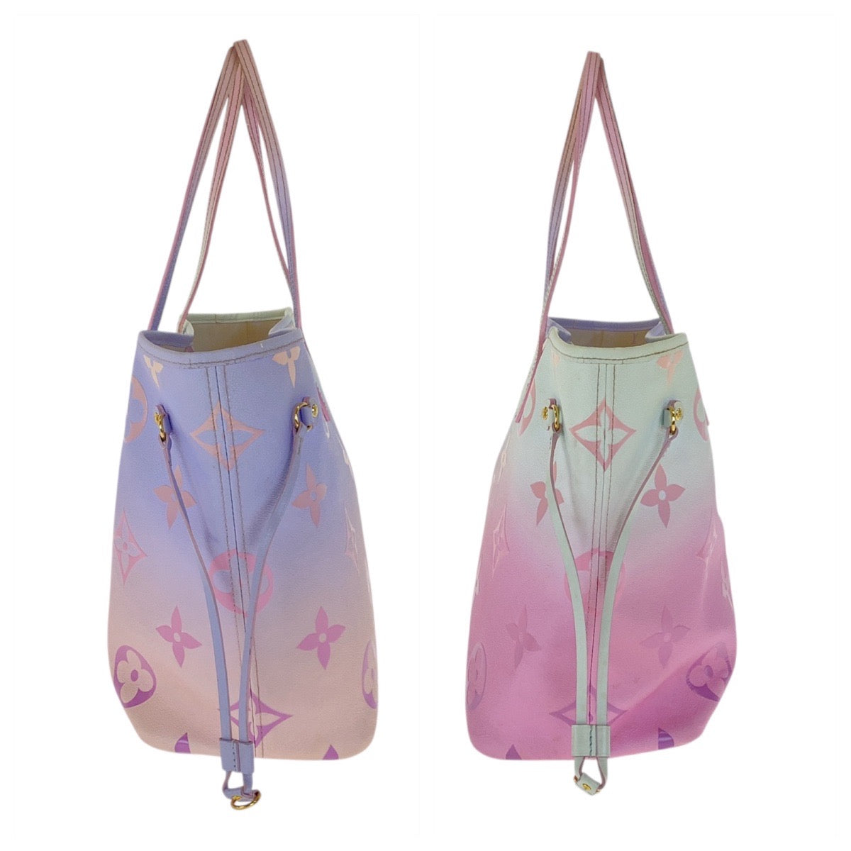 21593
LOUIS VUITTON ルイヴィトン ネヴァーフル MM スプリング イン ザ シティ サンライズパステル ピンク パープル ゴールド金具 PVC M46077 トートバッグ ショルダーバッグ レディース ABP180