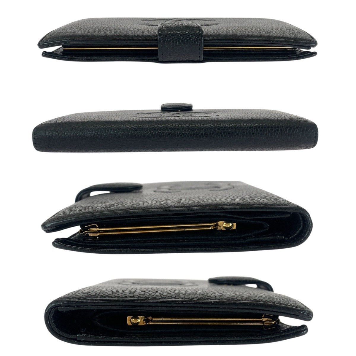 21594
CHANEL シャネル ヴィンテージ ココマーク ブラック 黒 ゴールド金具 キャビアスキン 長財布 ロングウォレット レディース ABP48