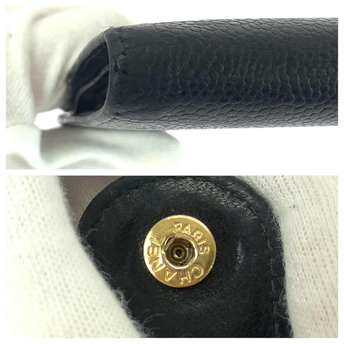 21594
CHANEL シャネル ヴィンテージ ココマーク ブラック 黒 ゴールド金具 キャビアスキン 長財布 ロングウォレット レディース ABP48