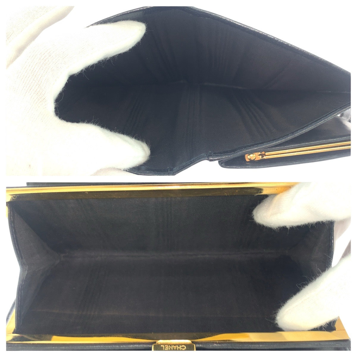 21594
CHANEL シャネル ヴィンテージ ココマーク ブラック 黒 ゴールド金具 キャビアスキン 長財布 ロングウォレット レディース ABP48