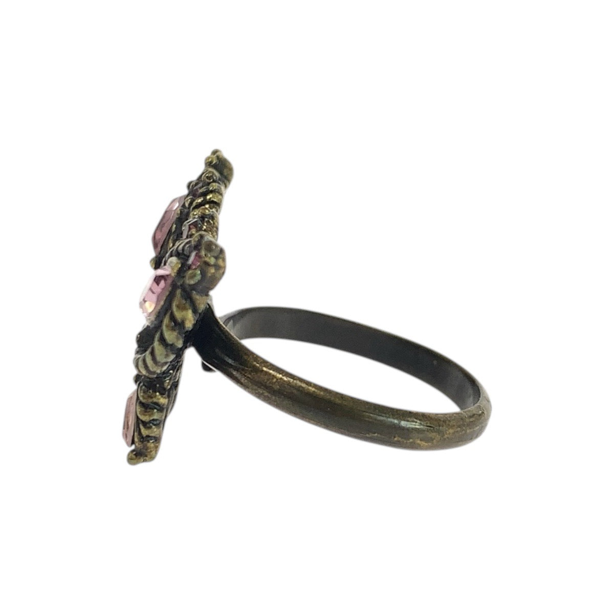 21596
ANNA SUI アナスイ バタフライ 蝶 ゴールド ブロンズ メタル リング・指輪 レディース A2