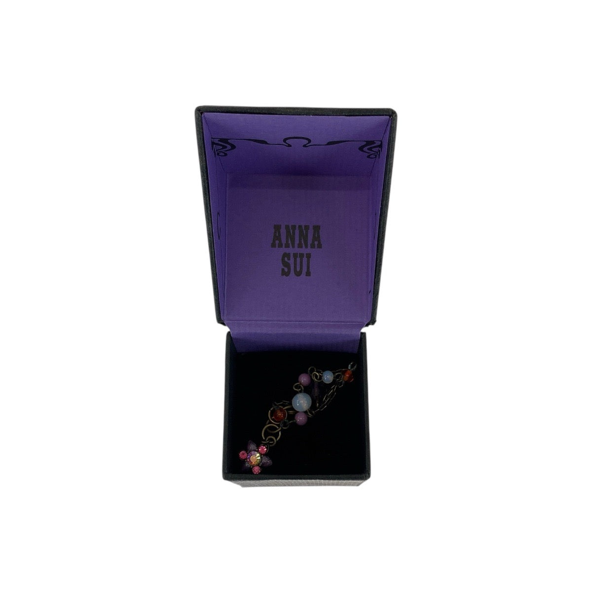 21597
ANNA SUI アナスイ フラワー 花 ゴールド ブロンズ メタル ブレスレット レディース AB2