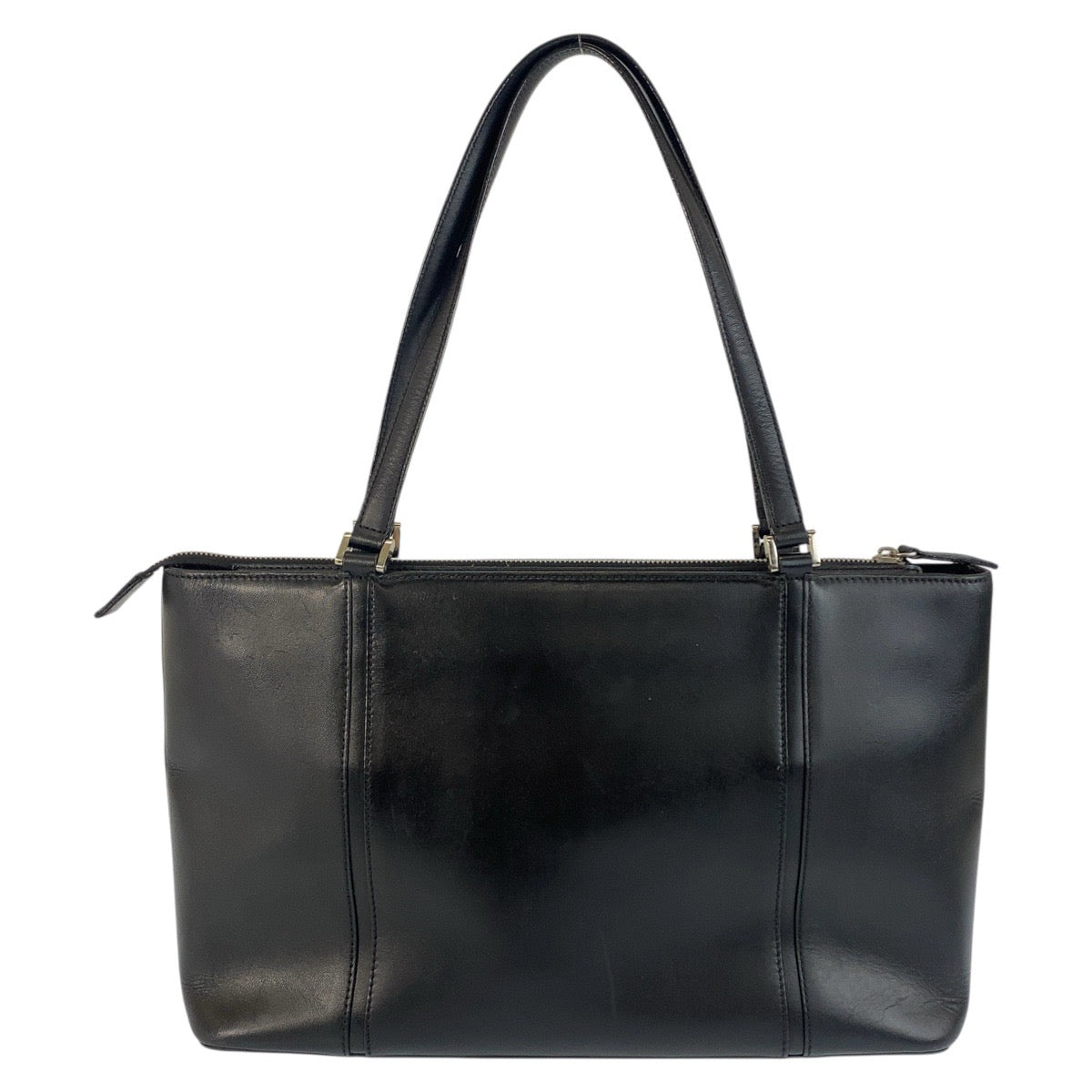 21602
BURBERRY バーバリー 中チェック柄 ブラック 黒 シルバー金具 レザー / キャンバス トートバッグ ショルダーバッグ レディース ABP22