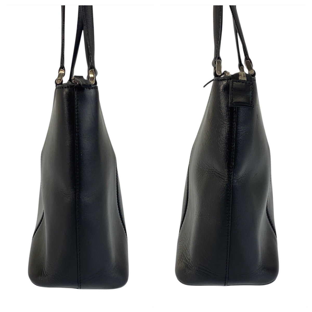 21602
BURBERRY バーバリー 中チェック柄 ブラック 黒 シルバー金具 レザー / キャンバス トートバッグ ショルダーバッグ レディース ABP22