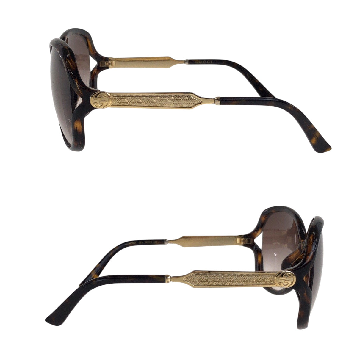 21605
GUCCI グッチ マーブル ブラウン ゴールド メタル / プラスチック GG0076SK 003 62□15 130 サングラス オーバル レディース ABP14