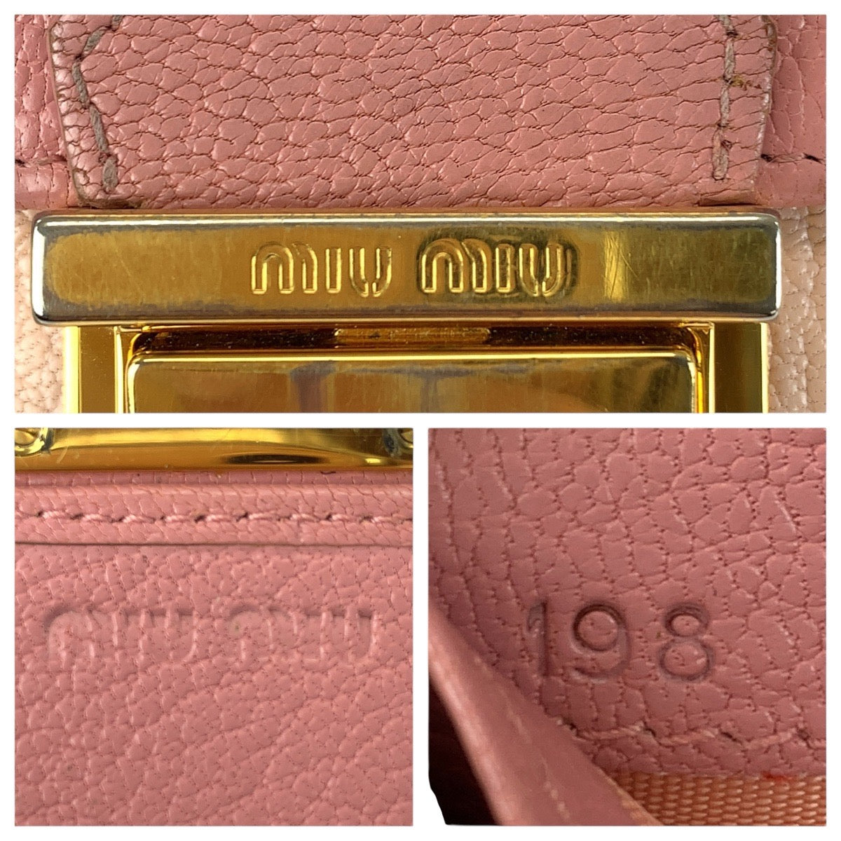 21607
MIUMIU ミュウミュウ バイカラー ピンク ゴールド金具 レザー 長財布 ロングウォレット レディース AB8