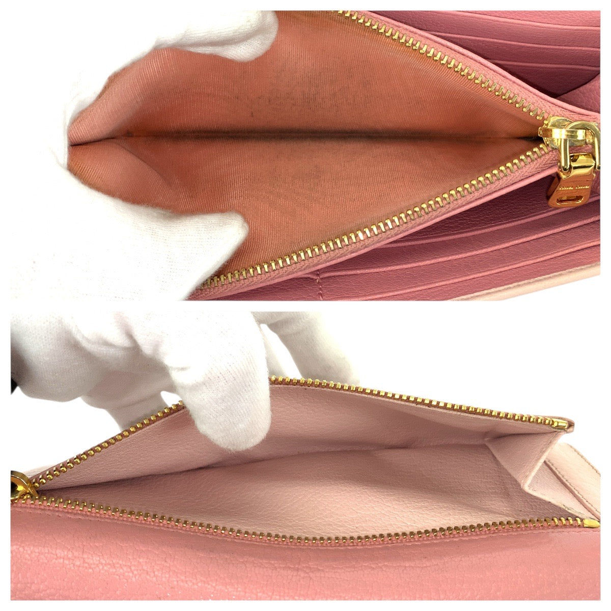 21607
MIUMIU ミュウミュウ バイカラー ピンク ゴールド金具 レザー 長財布 ロングウォレット レディース AB8