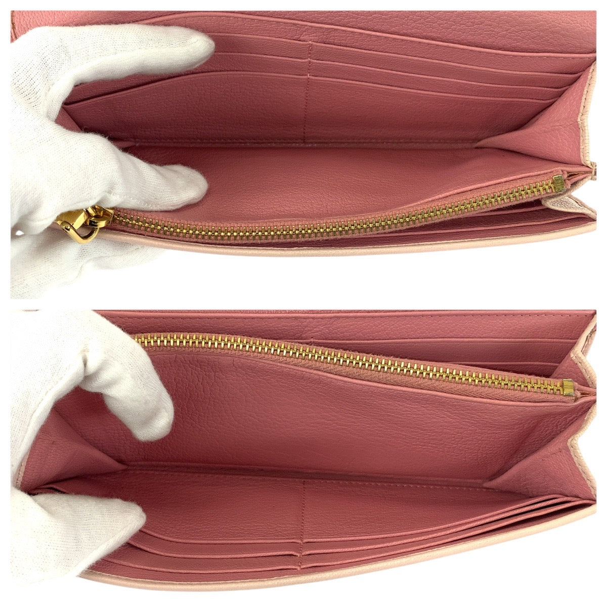 21607
MIUMIU ミュウミュウ バイカラー ピンク ゴールド金具 レザー 長財布 ロングウォレット レディース AB8