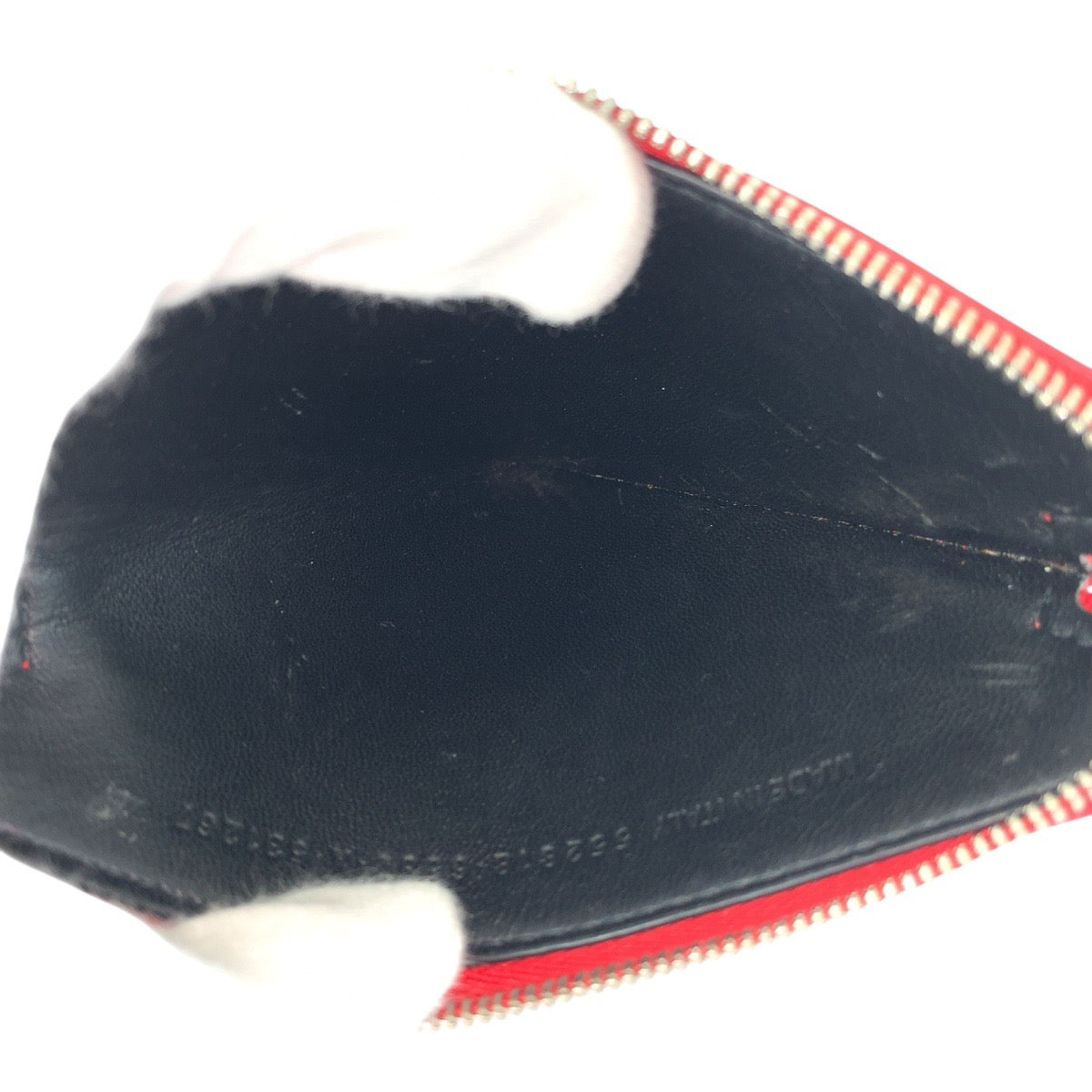 21608
BALENCIAGA バレンシアガ トライアングル レッド ホワイト シルバー金具 パテントレザー 552818 コインケース コインパース レディース AB7