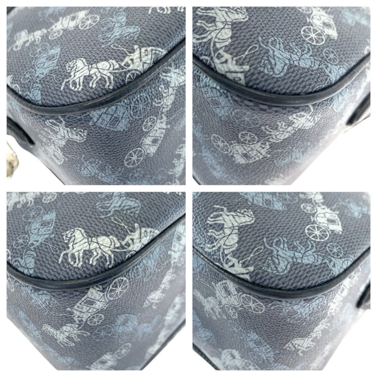 21609
COACH コーチ ホースアンドキャリッジ ブルー シルバー金具 PVC / レザー 91109 ショルダーバッグ レディース A10