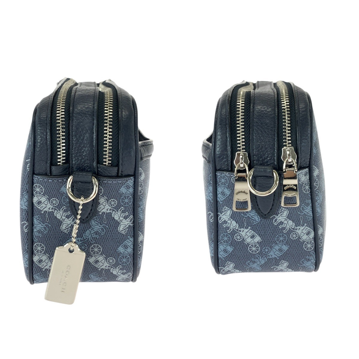21609
COACH コーチ ホースアンドキャリッジ ブルー シルバー金具 PVC / レザー 91109 ショルダーバッグ レディース A10