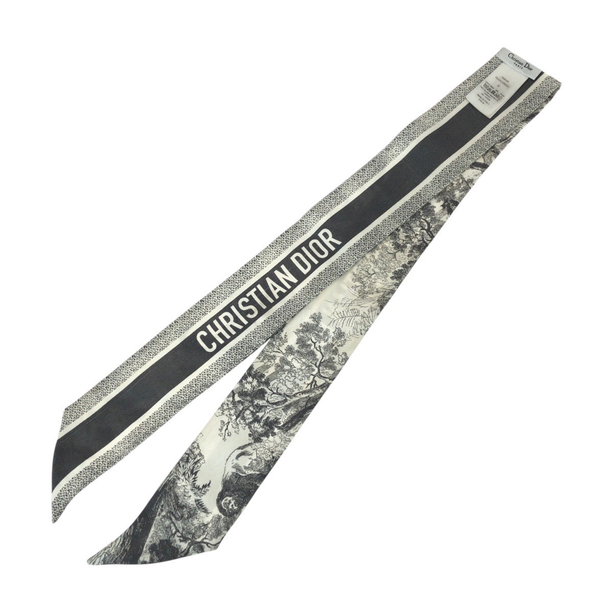 21610
Christian Dior クリスチャンディオール ミッツァスカーフ グレー ホワイト シルク 15JOU1061602 スカーフ メンズ ABP10