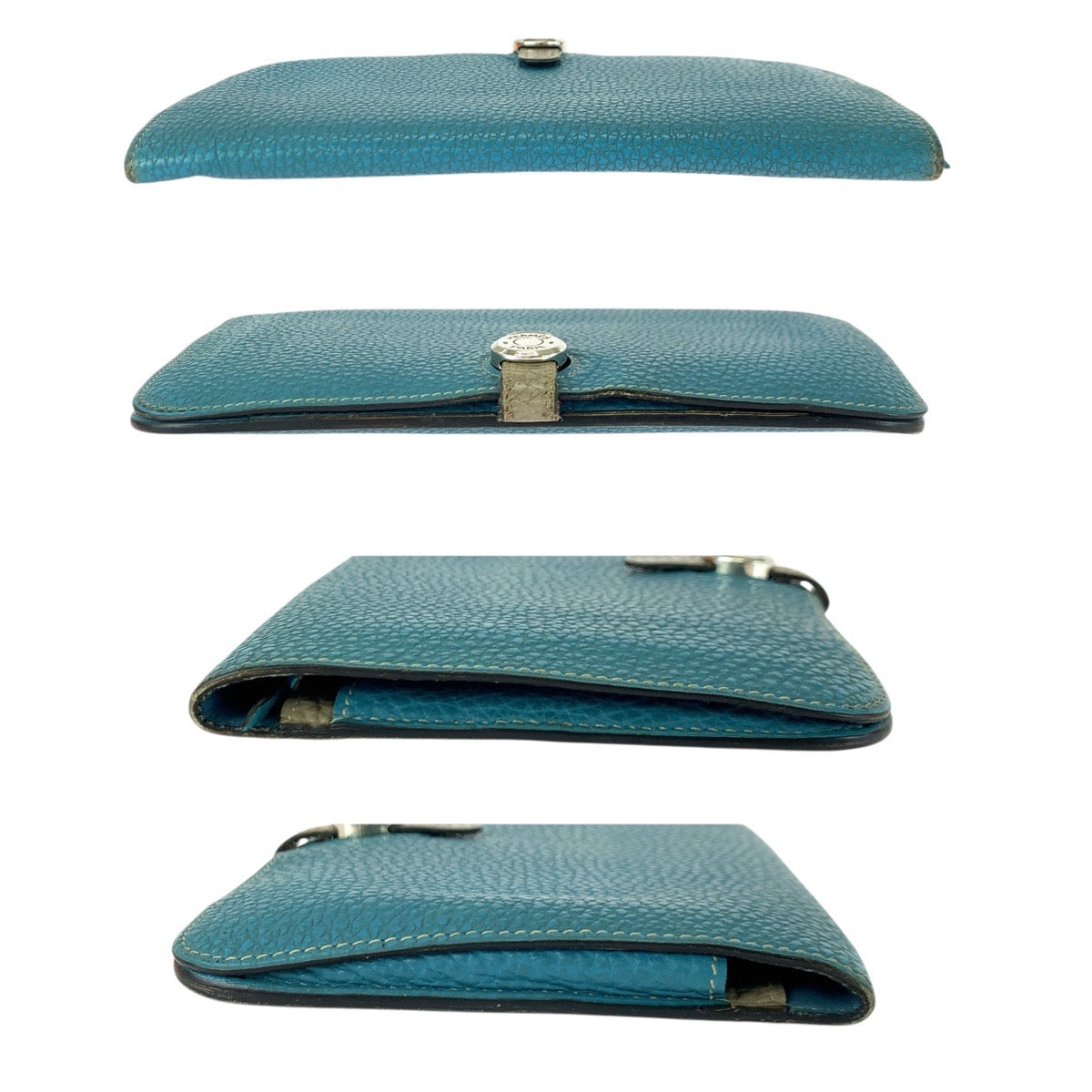 21612
HERMES エルメス ドゴン GM ブルージーン ブルー シルバー金具 トゴ 長財布 ロングウォレット □L刻印 レディース AB42