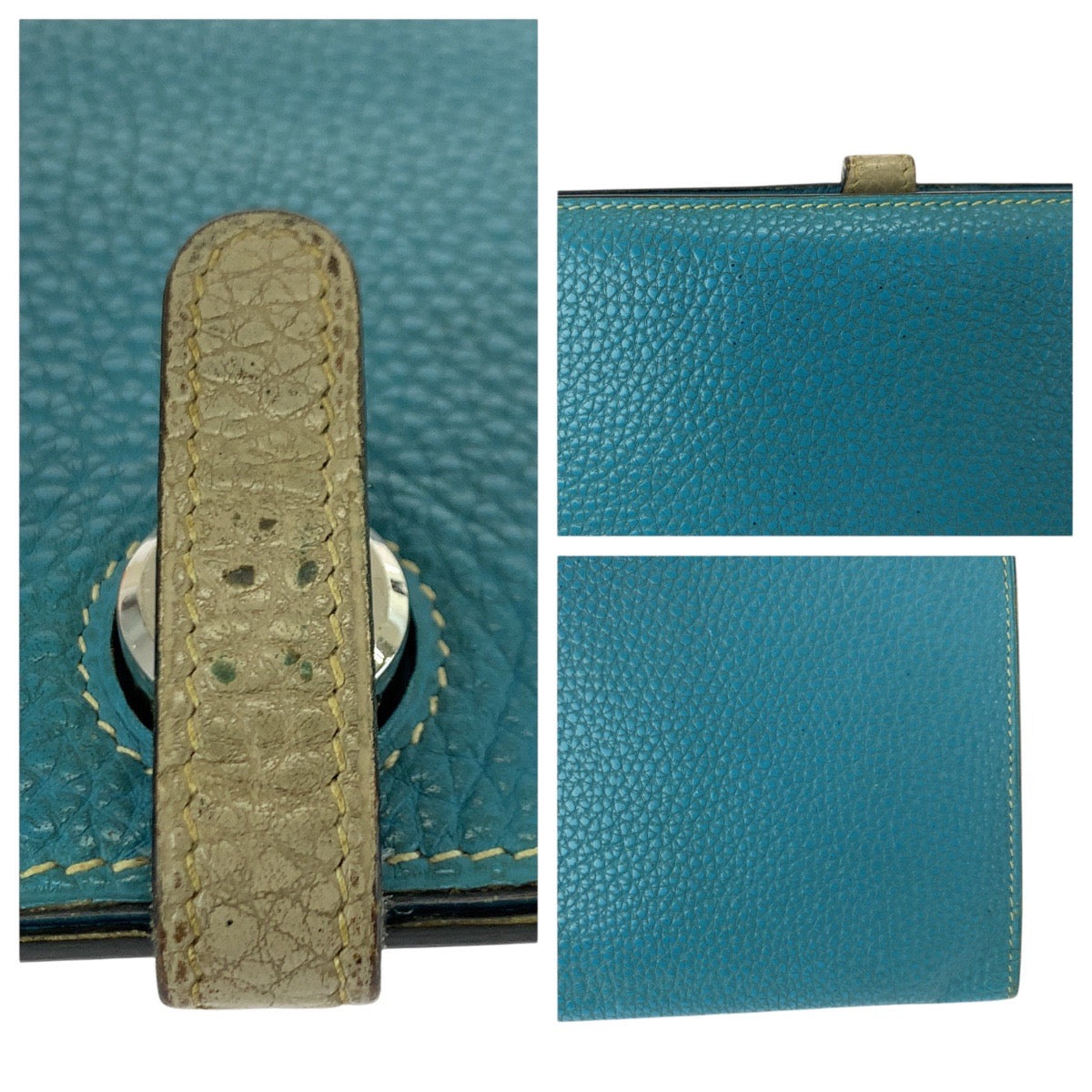 21612
HERMES エルメス ドゴン GM ブルージーン ブルー シルバー金具 トゴ 長財布 ロングウォレット □L刻印 レディース AB42